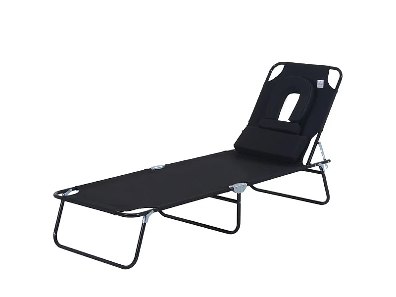 Transat pliable inclinable JUAN noir