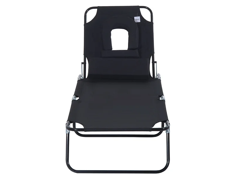 Transat pliable inclinable JUAN noir