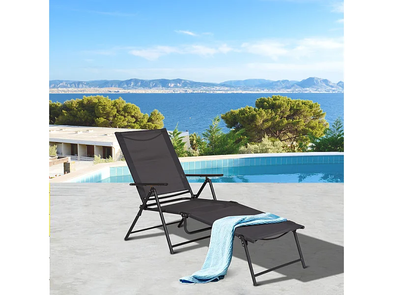 Transat pliable KENNY noir