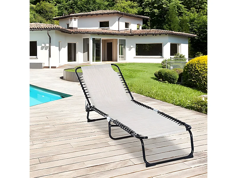Transat inclinable pliable CHIARA crème