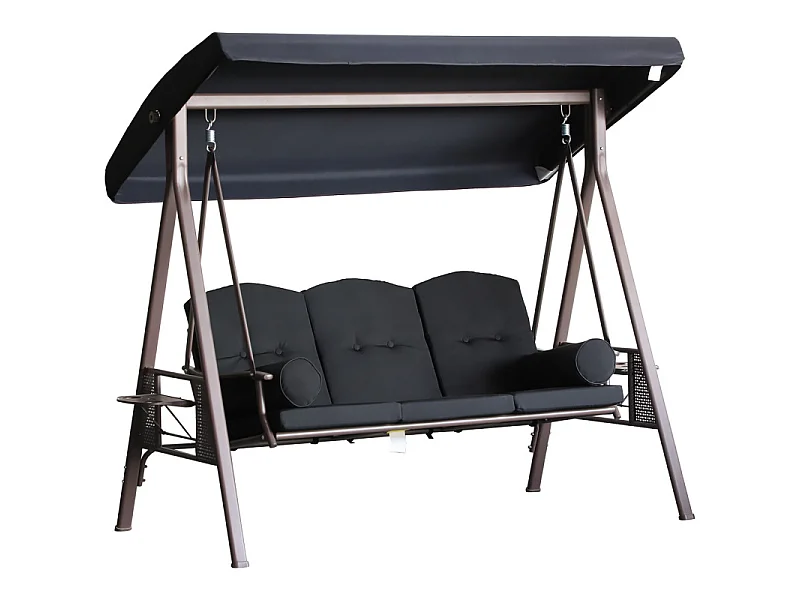 Balancelle de jardin ARNO marron et noire