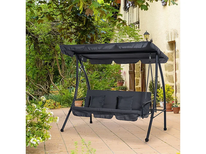 Balancelle de jardin AIDA noire