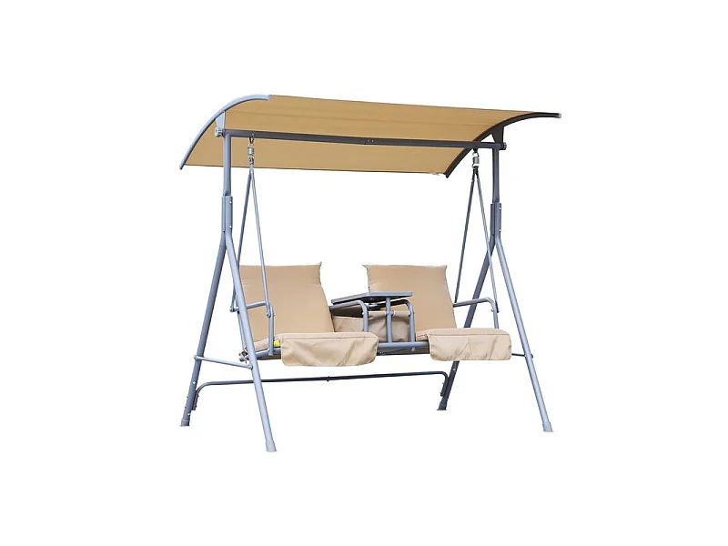 Balancelle de jardin beige 2 places YU