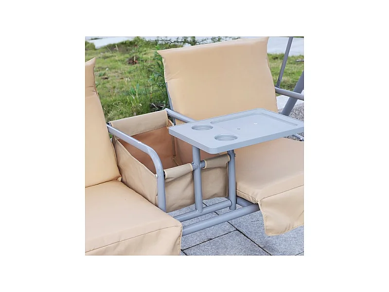 Balancelle de jardin beige 2 places YU