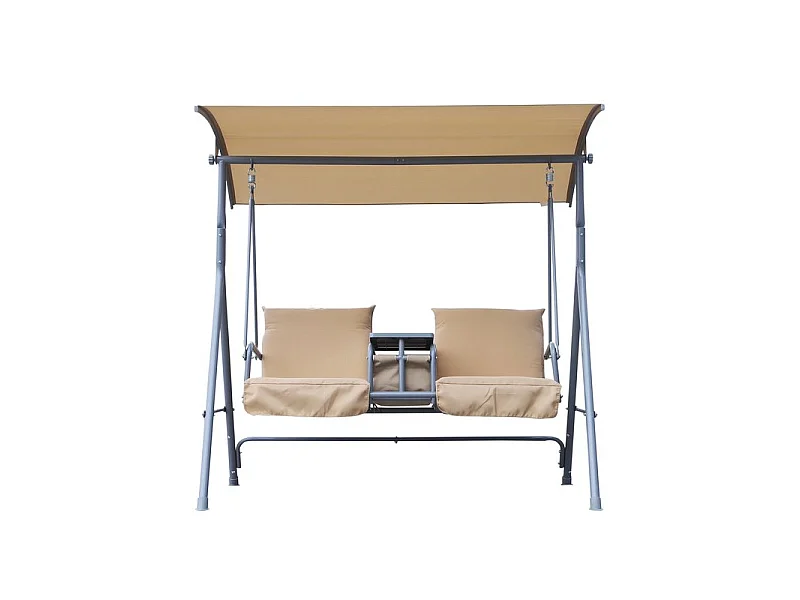 Balancelle de jardin beige 2 places YU