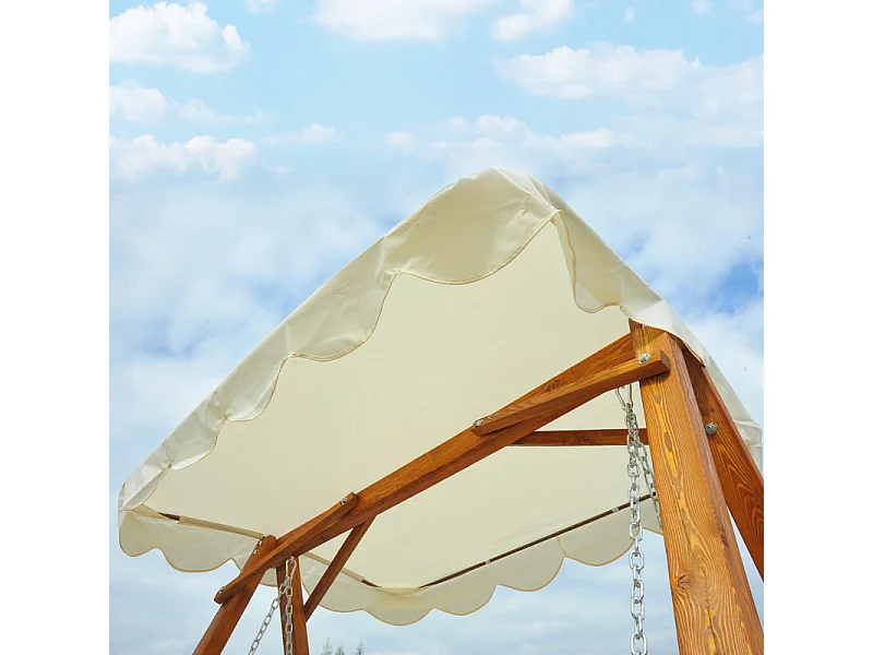 Balancelle de jardin DAVY bois et crème