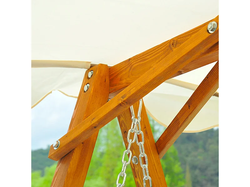 Balancelle de jardin DAVY bois et crème