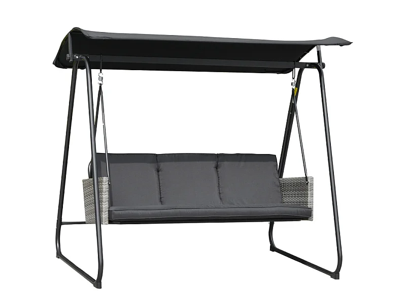 Balancelle de jardin CHARLINE grise et noire