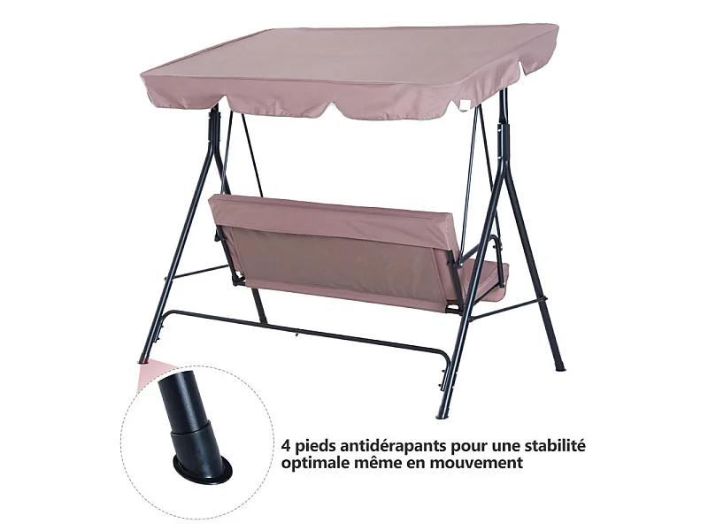 Balancelle de jardin Eiréné Imperméable Brun 3 Places