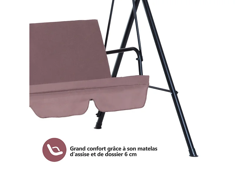 Balancelle de jardin Eiréné Imperméable Brun 3 Places