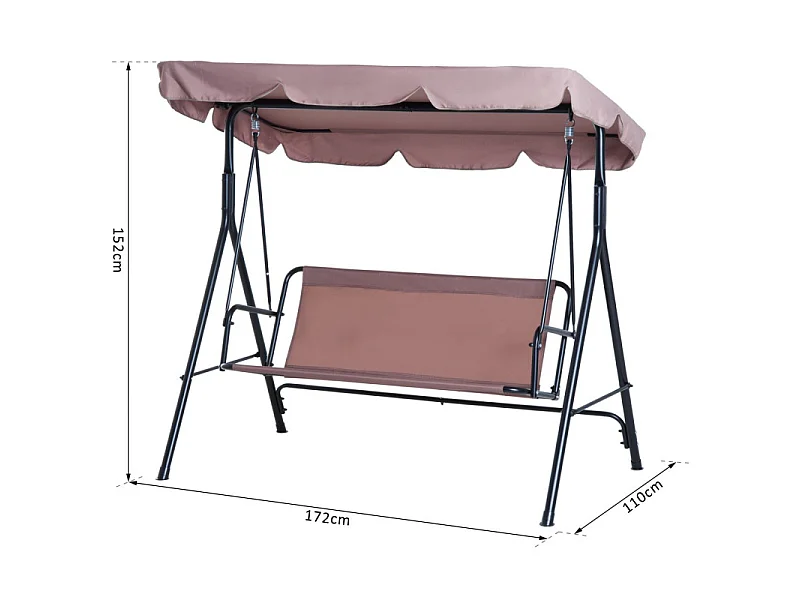 Balancelle de jardin Eiréné Imperméable Brun 3 Places