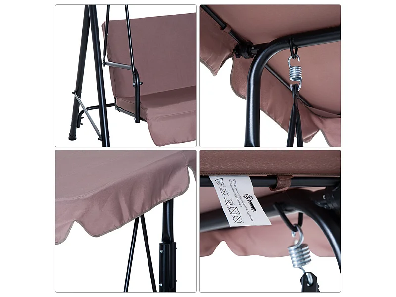 Balancelle de jardin Eiréné Imperméable Brun 3 Places