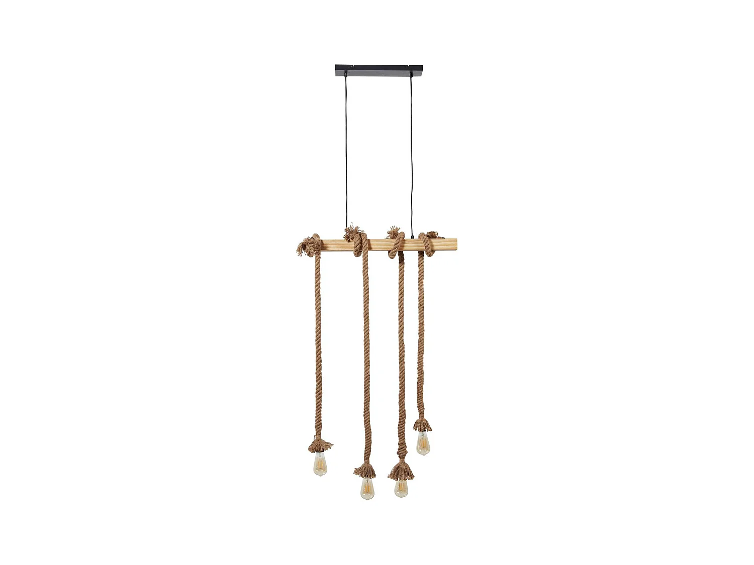 Lampe Suspension 4 Têtes "Foley" 71cm Marron