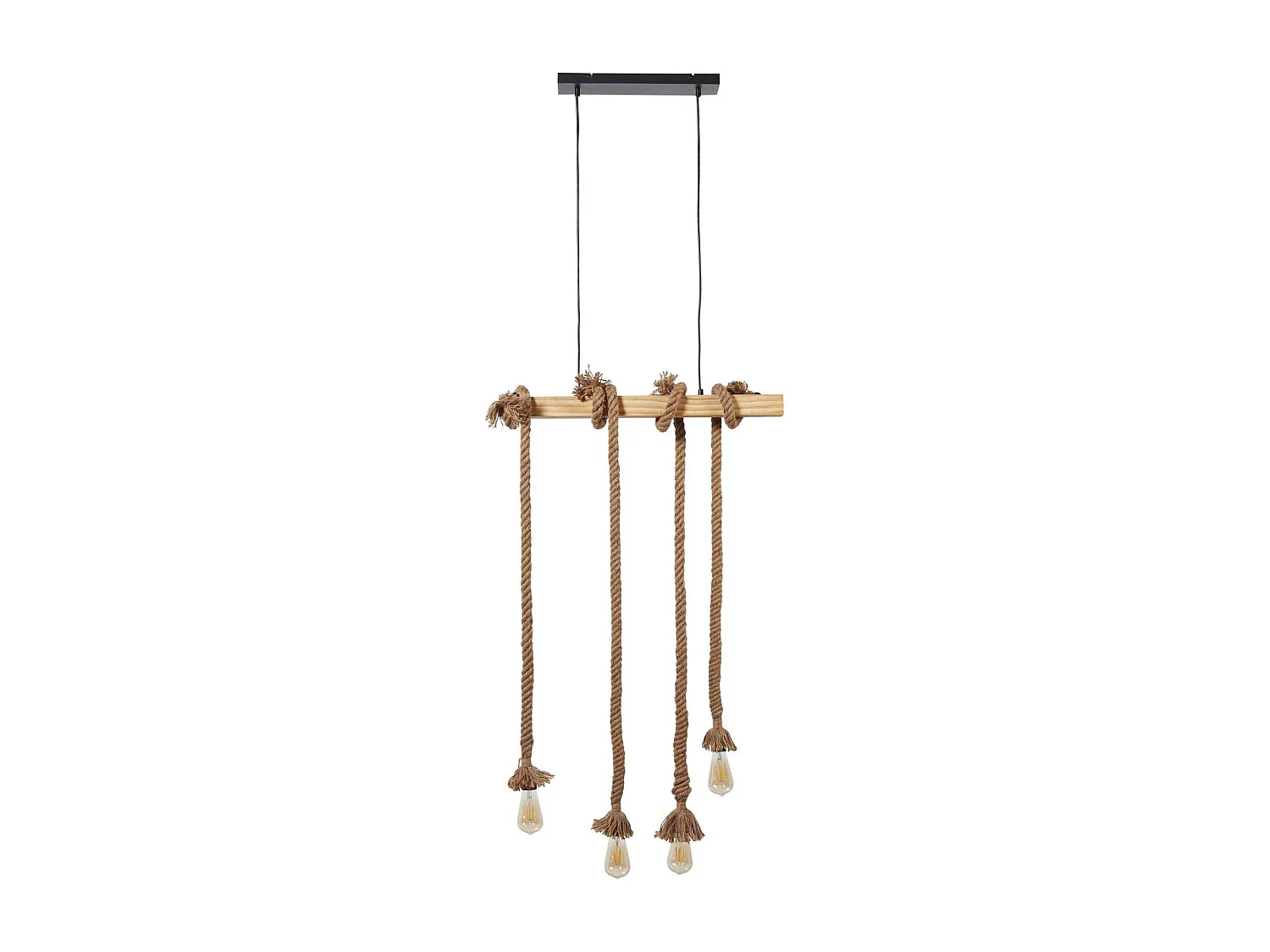 Lampe Suspension 4 Têtes "Foley" 71cm Marron