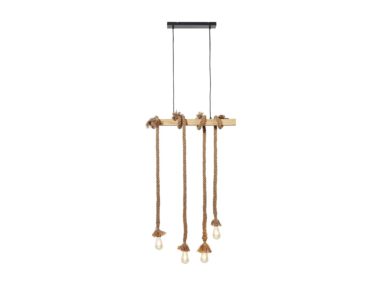 Lampe Suspension 4 Têtes "Foley" 71cm Marron