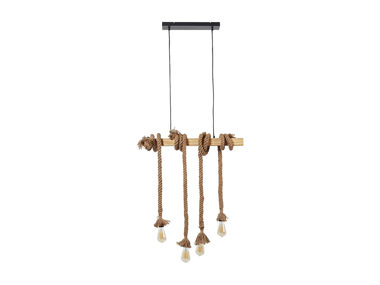Lampe Suspension 4 Têtes "Foley" 71cm Marron