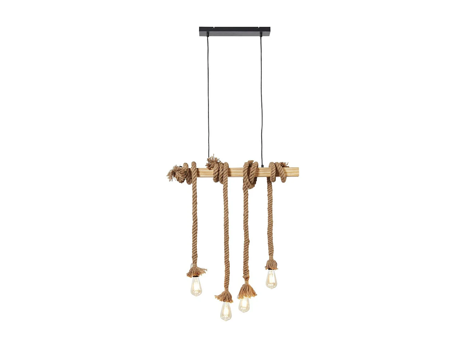 Lampe Suspension 4 Têtes "Foley" 71cm Marron