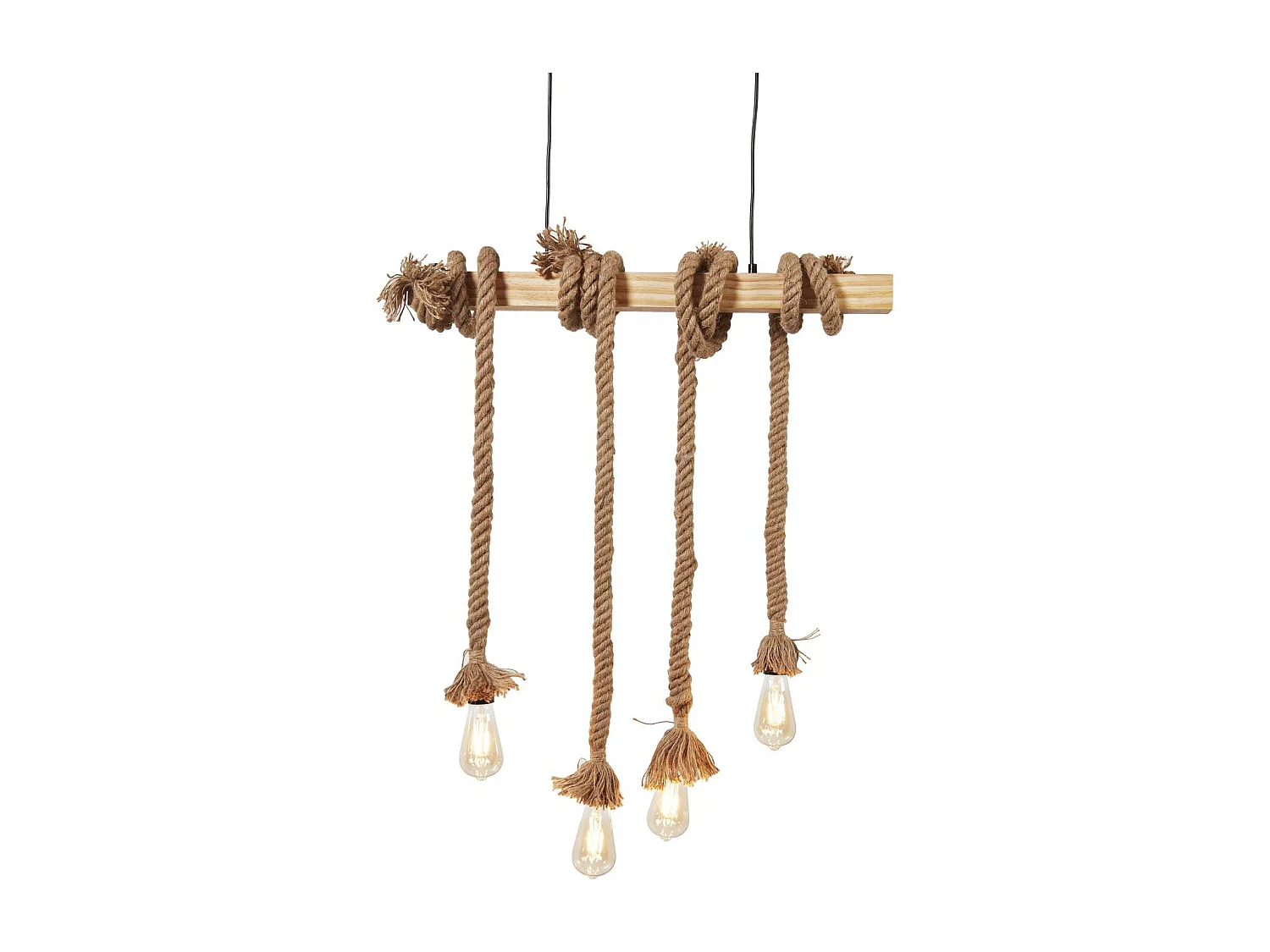 Lampe Suspension 4 Têtes "Foley" 71cm Marron