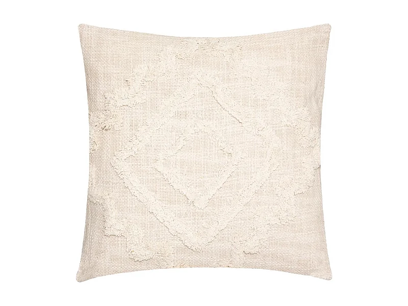Coussin Déco Tufté "Inca" 40x40cm Ivoire