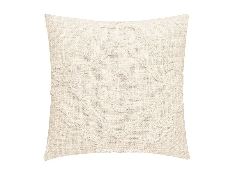 Coussin Déco Tufté "Inca" 40x40cm Ivoire