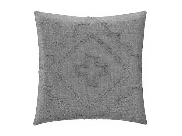 Coussin Déco Tufté "Inca" 40x40cm Gris