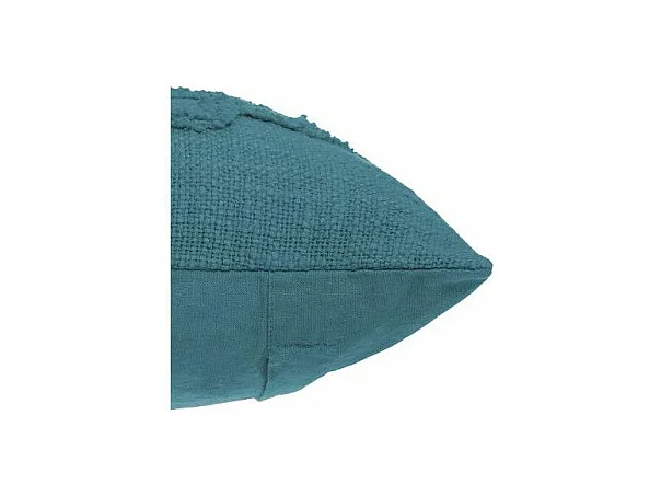 Coussin Déco Tufté "Inca" 40x40cm Bleu Canard