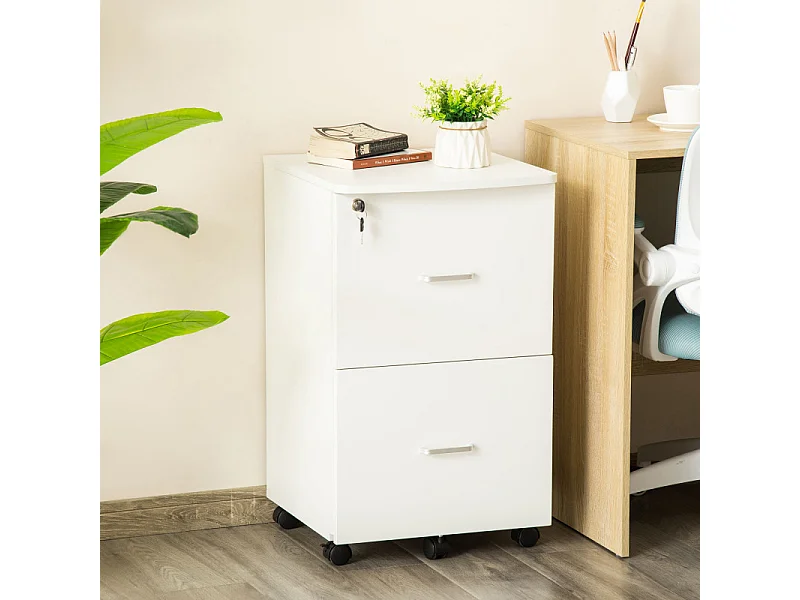 Caisson de bureau verouillable ROLPH blanc
