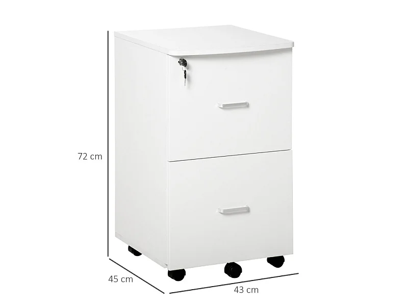 Caisson de bureau verouillable ROLPH blanc