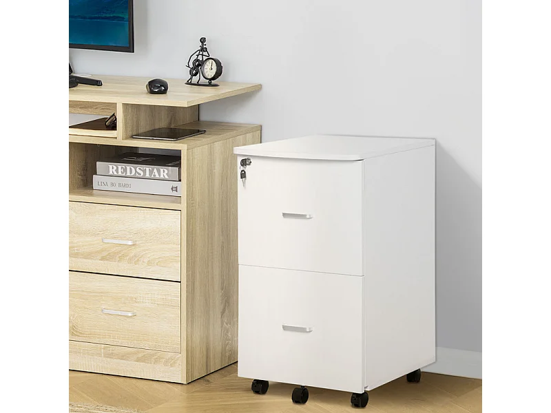 Caisson de bureau verouillable ROLPH blanc