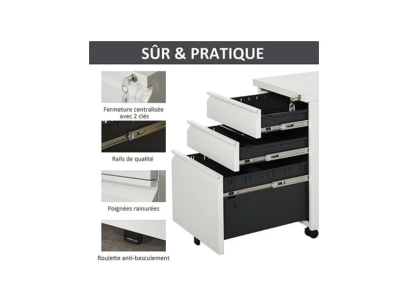 Caisson de bureau JAMIE blanc