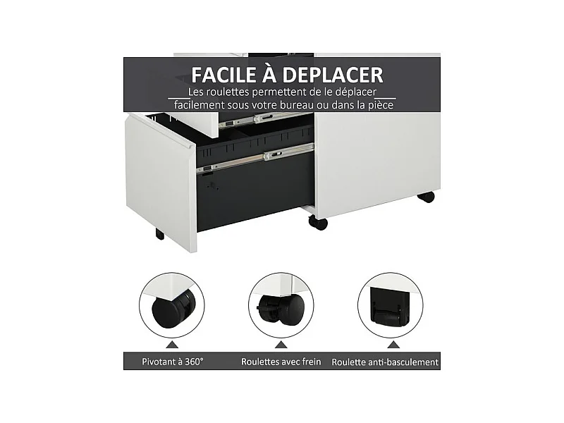 Caisson de bureau JAMIE blanc