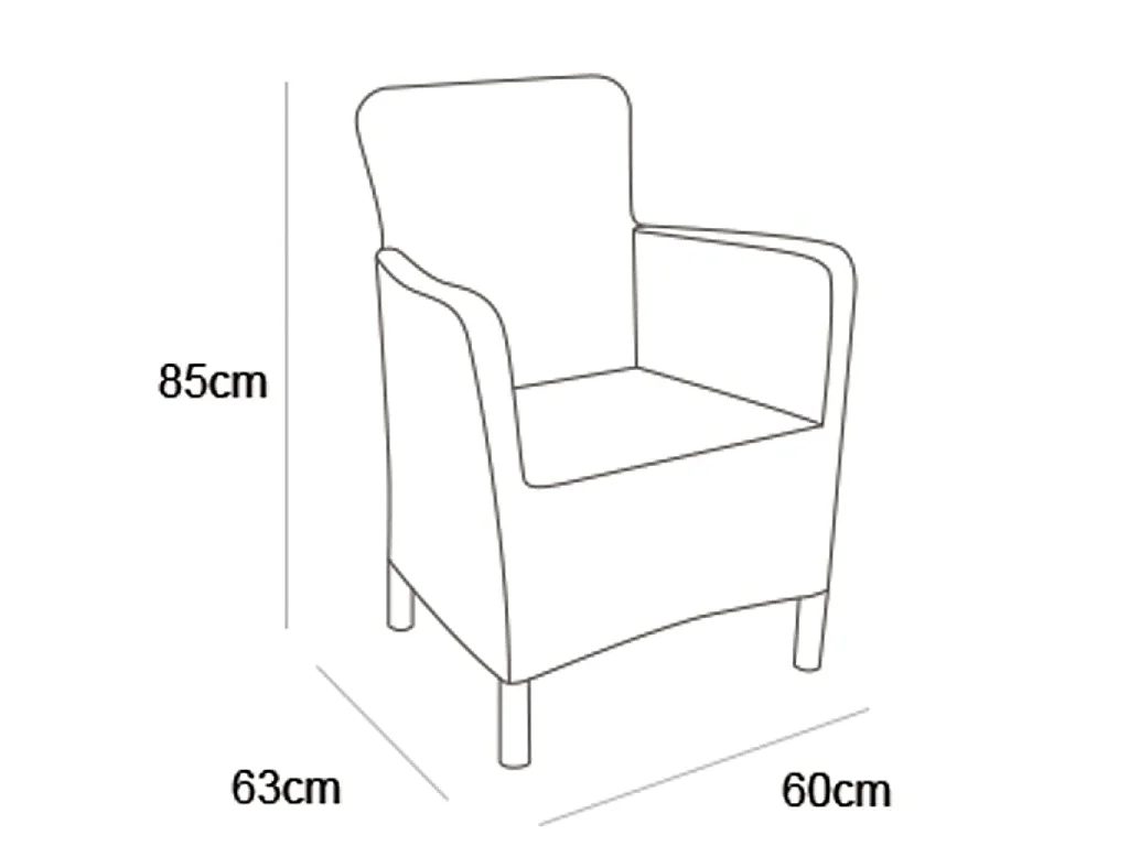 Chaise de salle à manger de jardin Trenton Cappuccino 226454