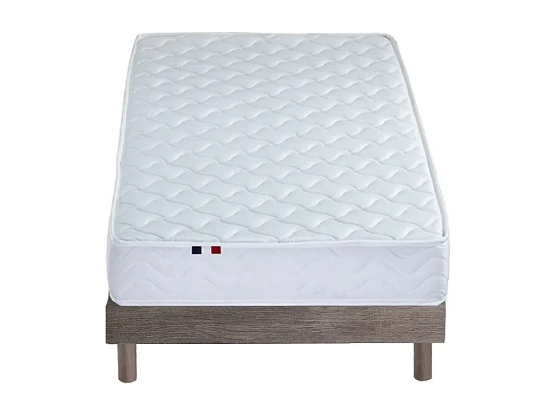 Ensemble Matelas accueil Latex INITIAL Sommier en Kit Couleur - Chêne gris, Dimensions - 90 x 190 cm