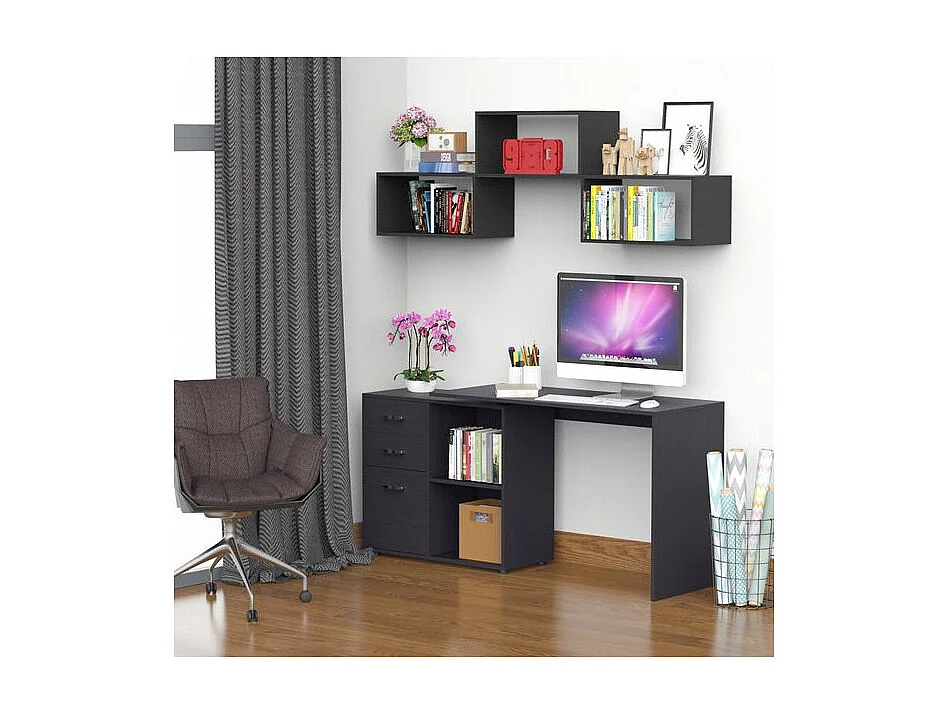 Bureau informatique modulable NORMAN Noir