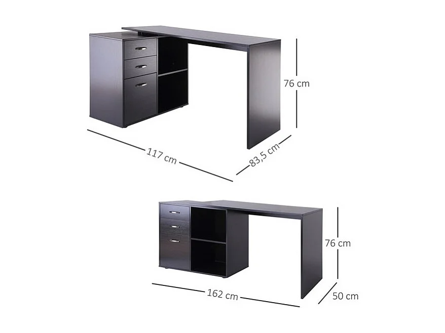 Bureau informatique modulable NORMAN Noir