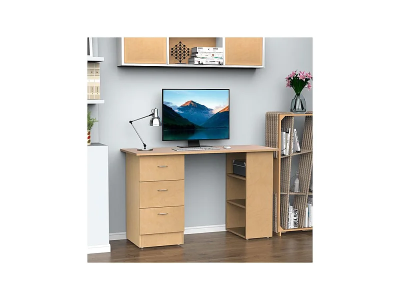 Bureau informatique STANFORD bois clair