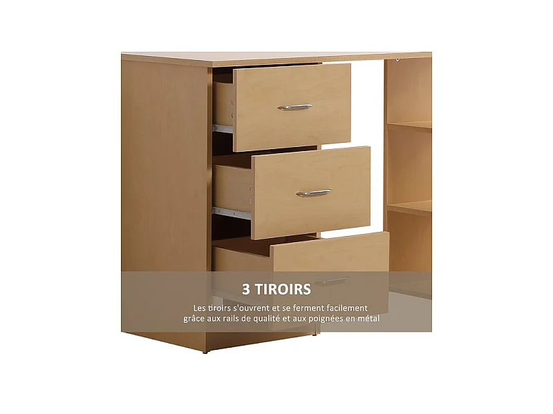 Bureau informatique STANFORD bois clair