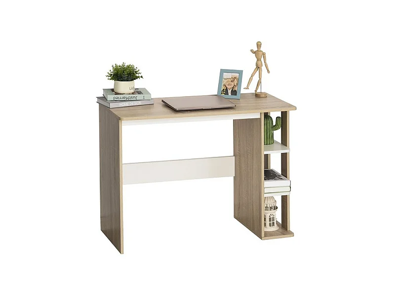 Bureau informatique BILL bois et blanc