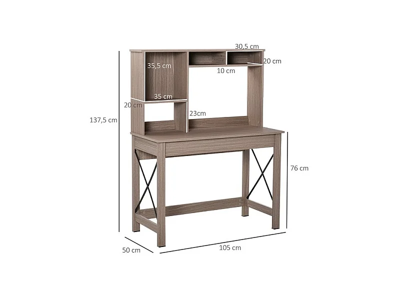 Bureau bibliothèque CHIARA brun