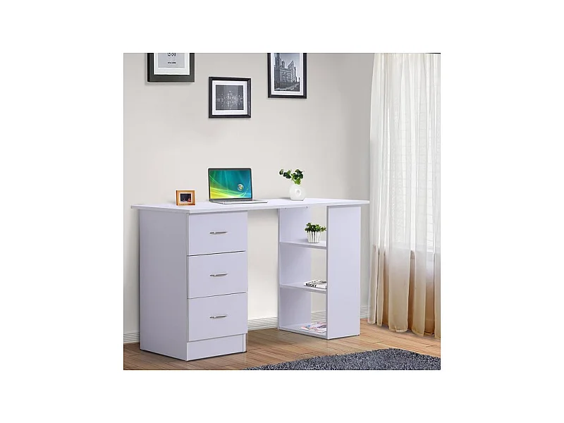 Bureau étagère JONATHAN blanc