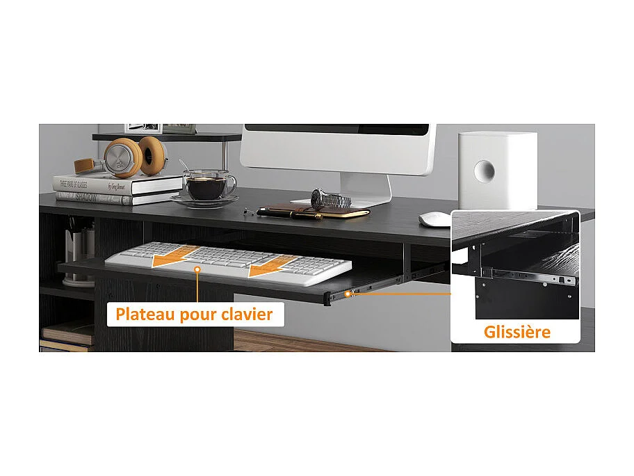 Bureau informatique Tropicolo Noir