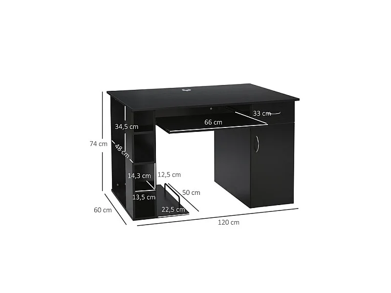 Bureau informatique STELLAR noir