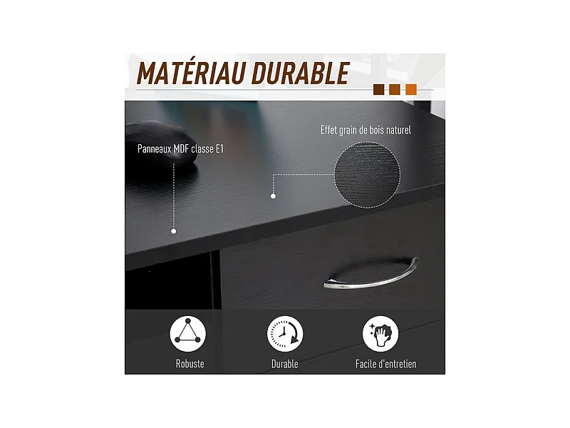 Bureau informatique STELLAR noir