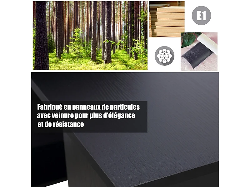 Bureau multi-rangement Elina noir