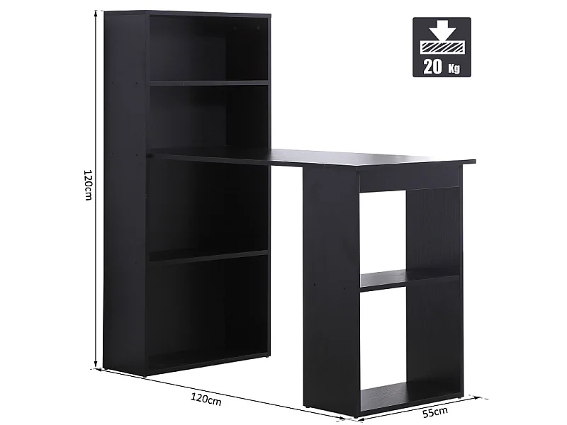 Bureau multi-rangement Elina noir