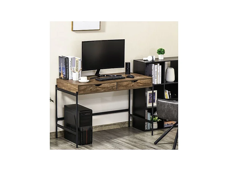 Bureau industriel TONY noir et bois