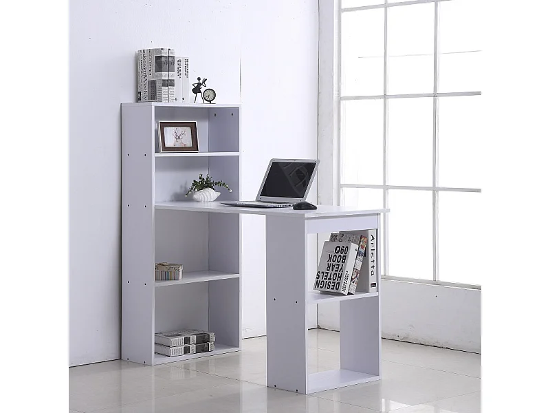 Bureau multi-rangement Elina blanc