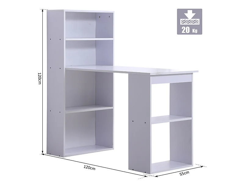 Bureau multi-rangement Elina blanc