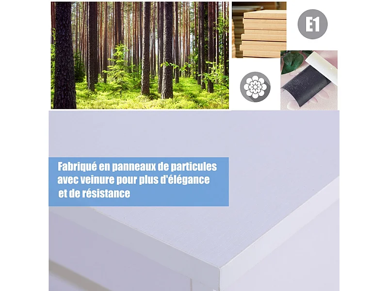 Bureau multi-rangement Elina blanc