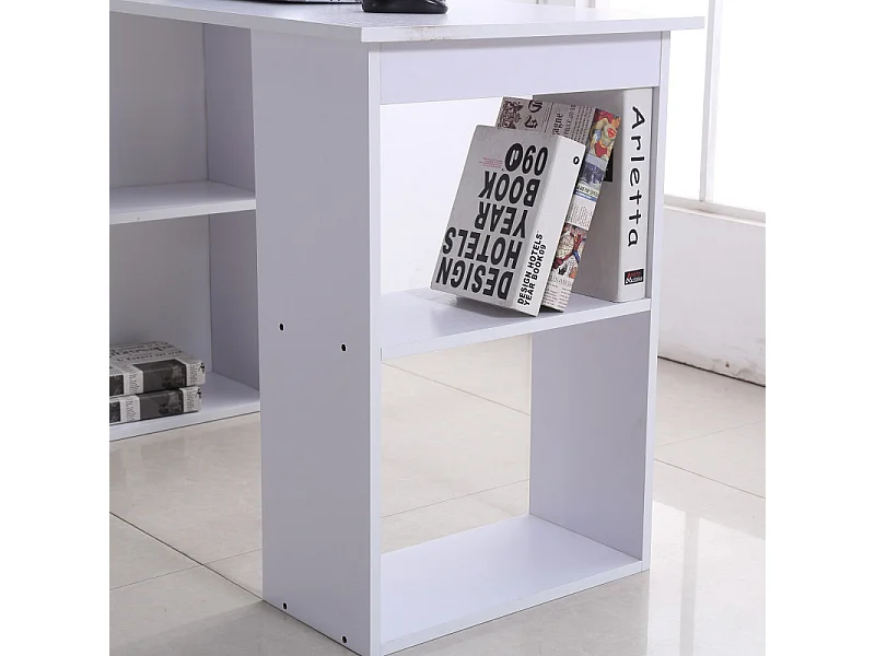 Bureau multi-rangement Elina blanc